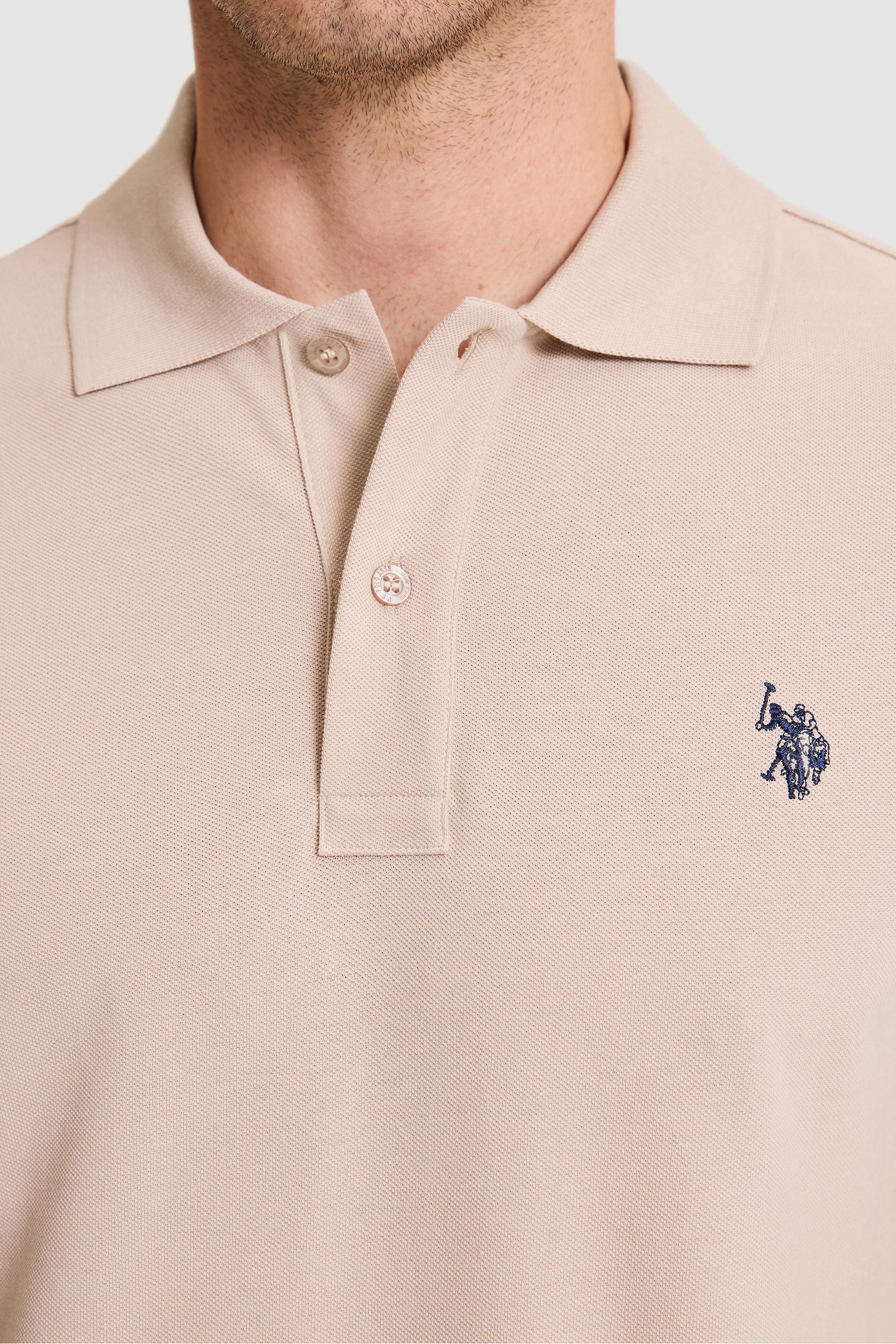 Erkek Slim Fit Polo Yaka Taş Basic Tişört - Image 6