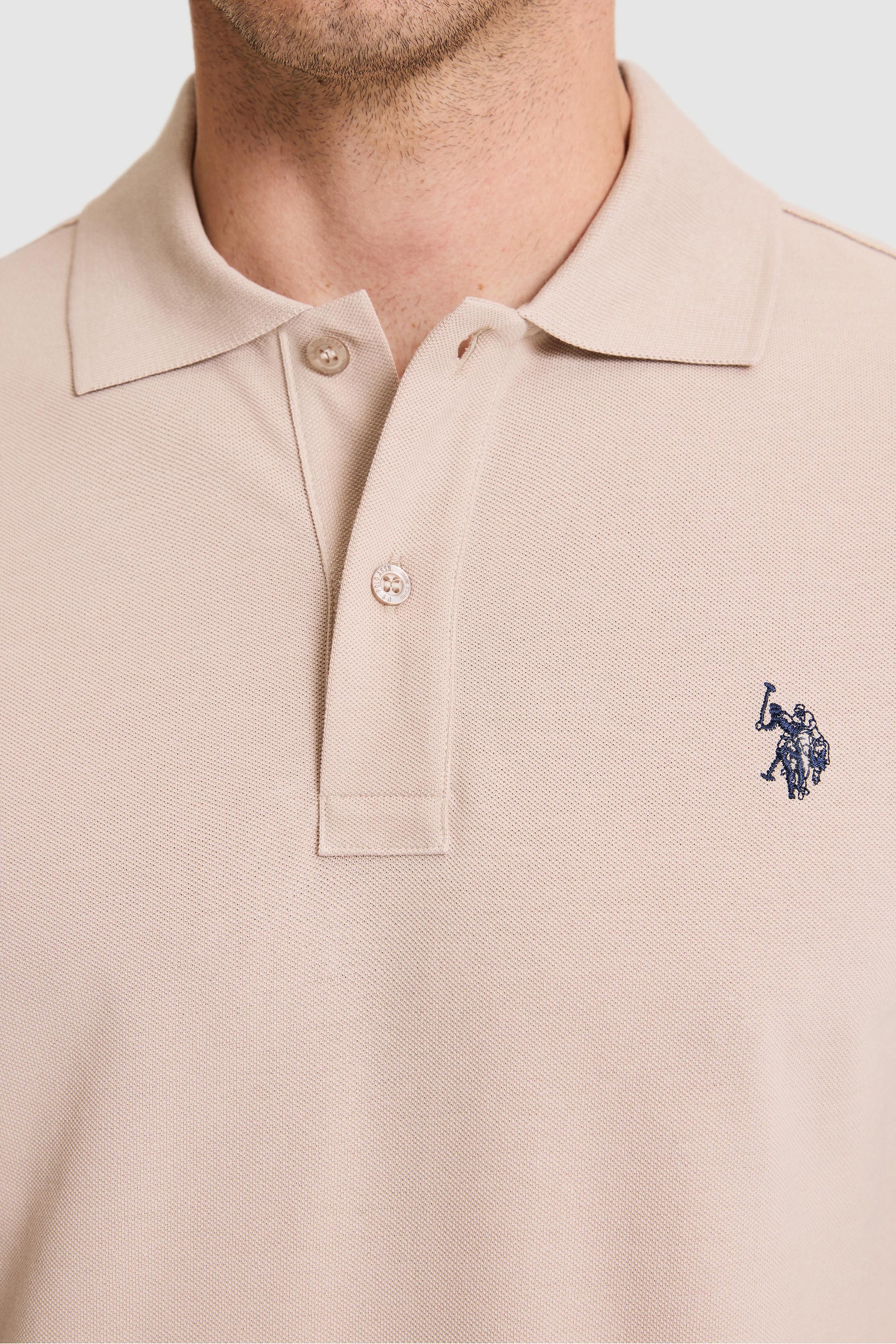 Erkek Slim Fit Polo Yaka Taş Basic Tişört