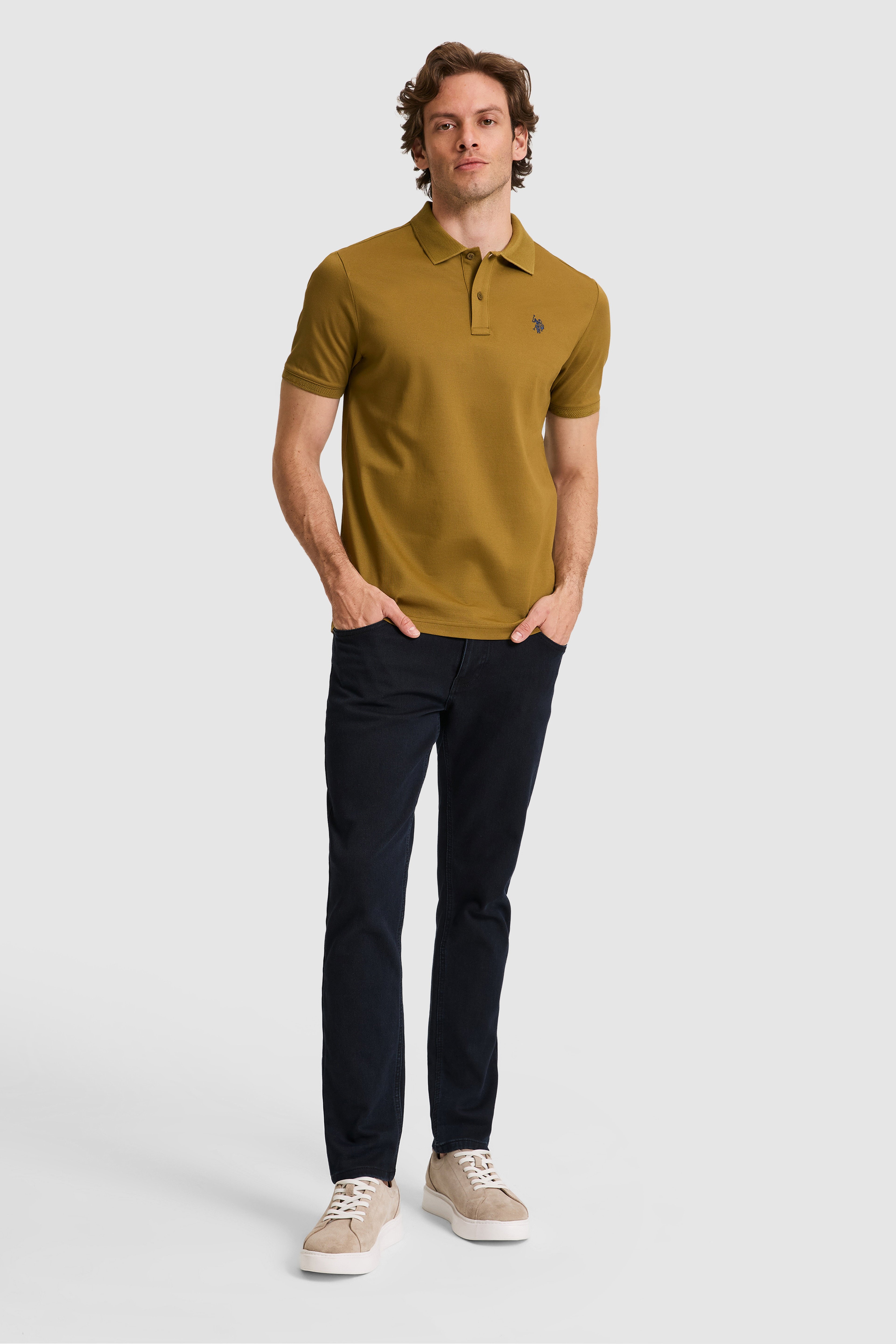Erkek Yeşil Regular Fit Polo Yaka Basic Tişört - Image 4