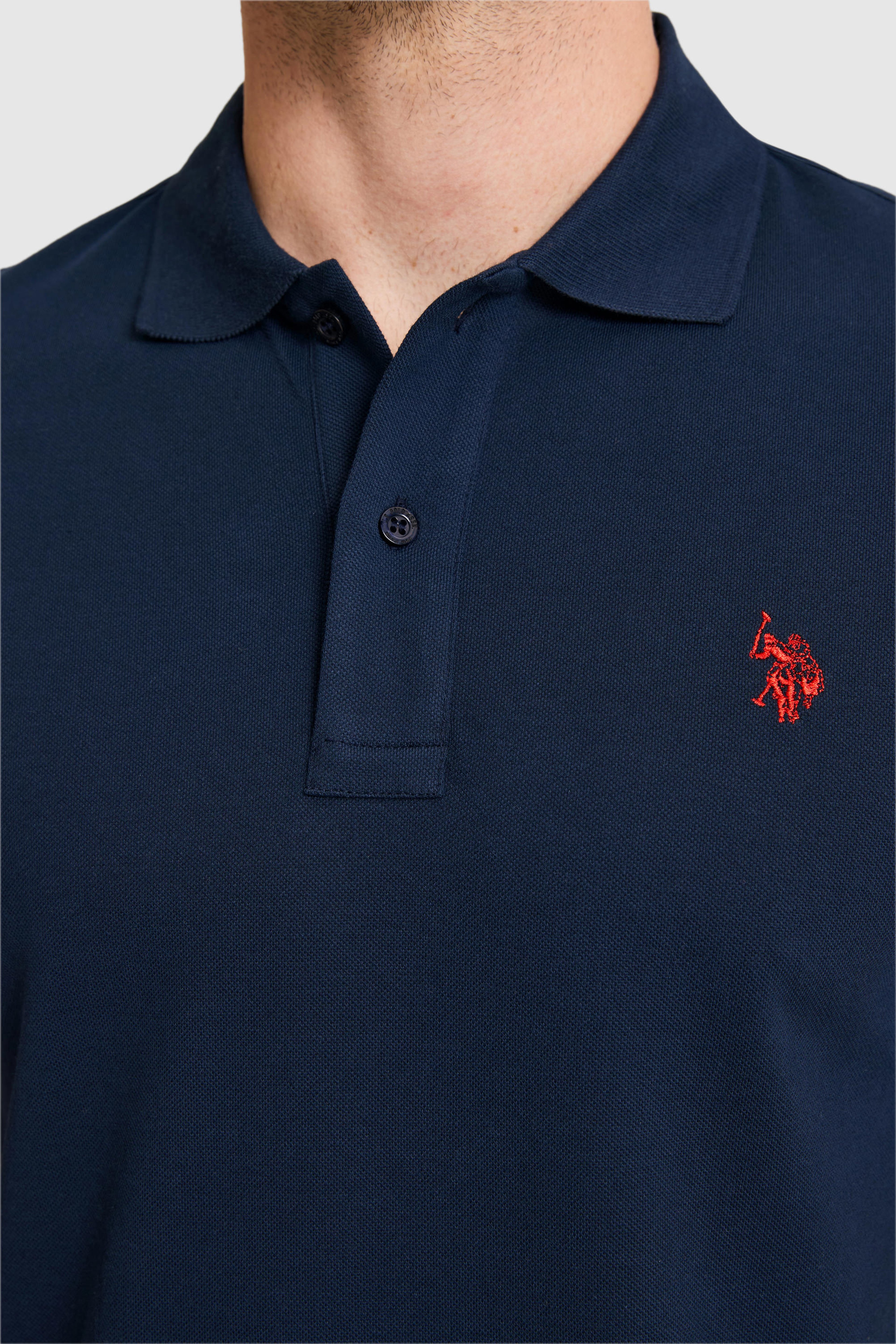 Erkek Slim Fit Polo Yaka Lacivert Basic Tişört - Image 6
