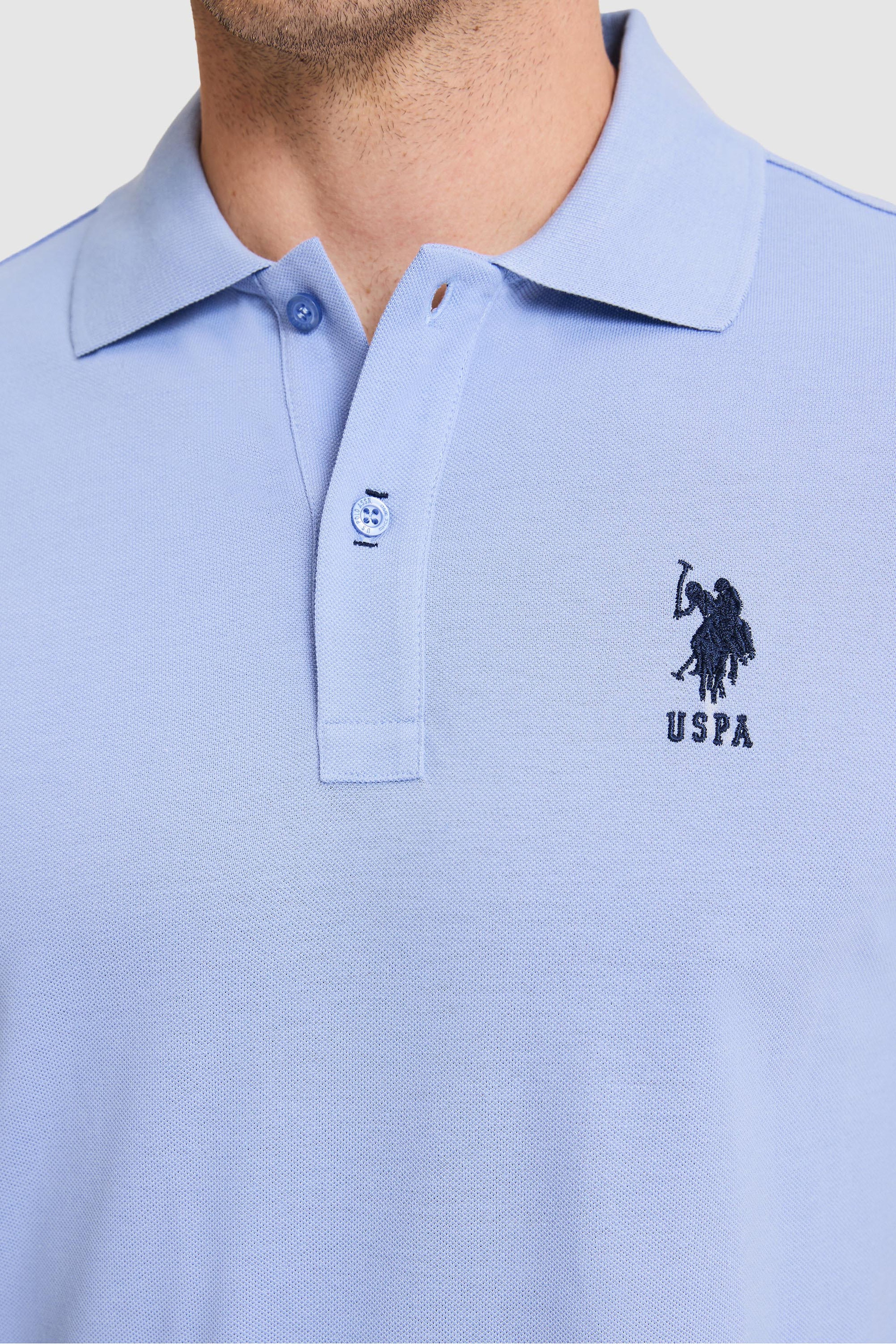 Erkek Slim Fit Polo Yaka Mor Basic Tişört - Image 6