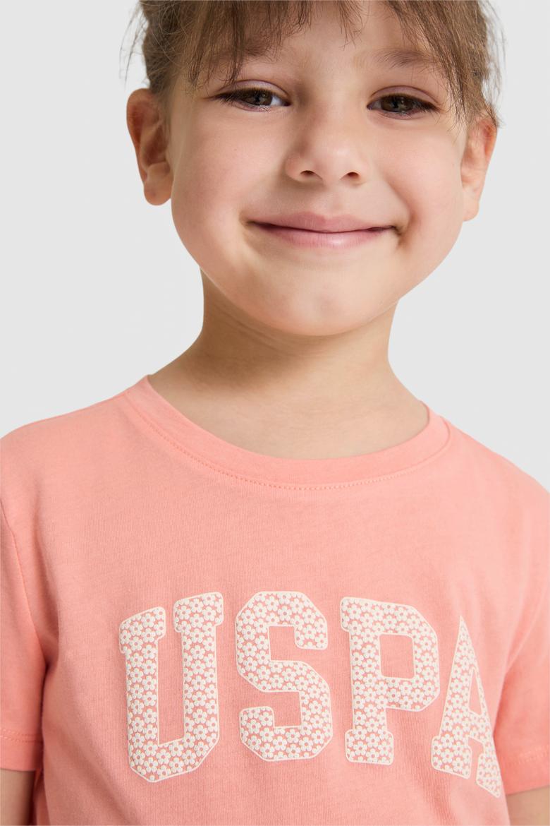 Kız Çocuk Somon Basic Tişört - 50320291081