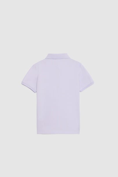 Kız Çocuk Lila Fit Polo Yaka Basic Tişört