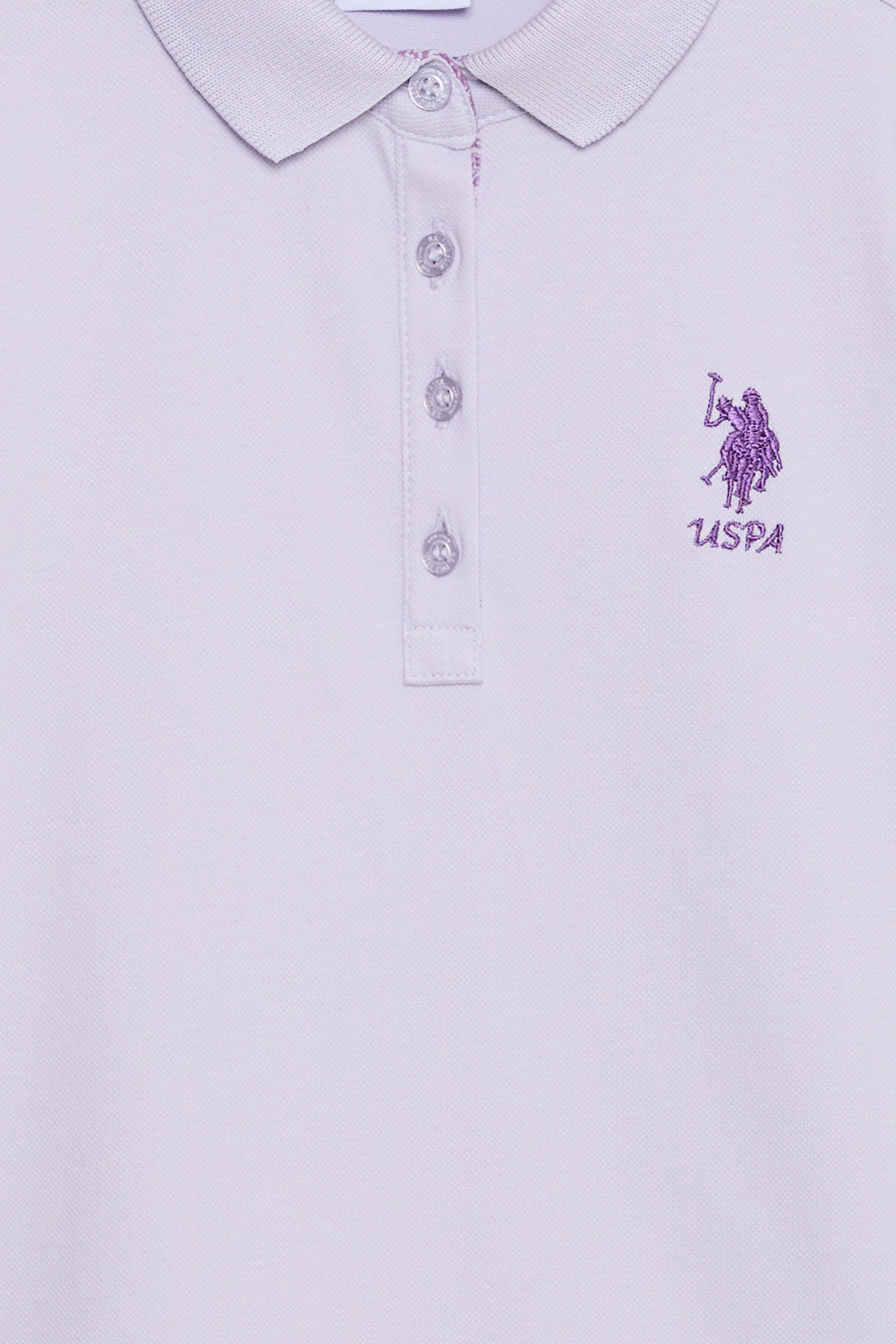 Kız Çocuk Lila Polo Yaka Basic Tişört