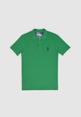 Erkek Slim Fit Polo Yaka Yeşil Basic Tişört - 50322304397