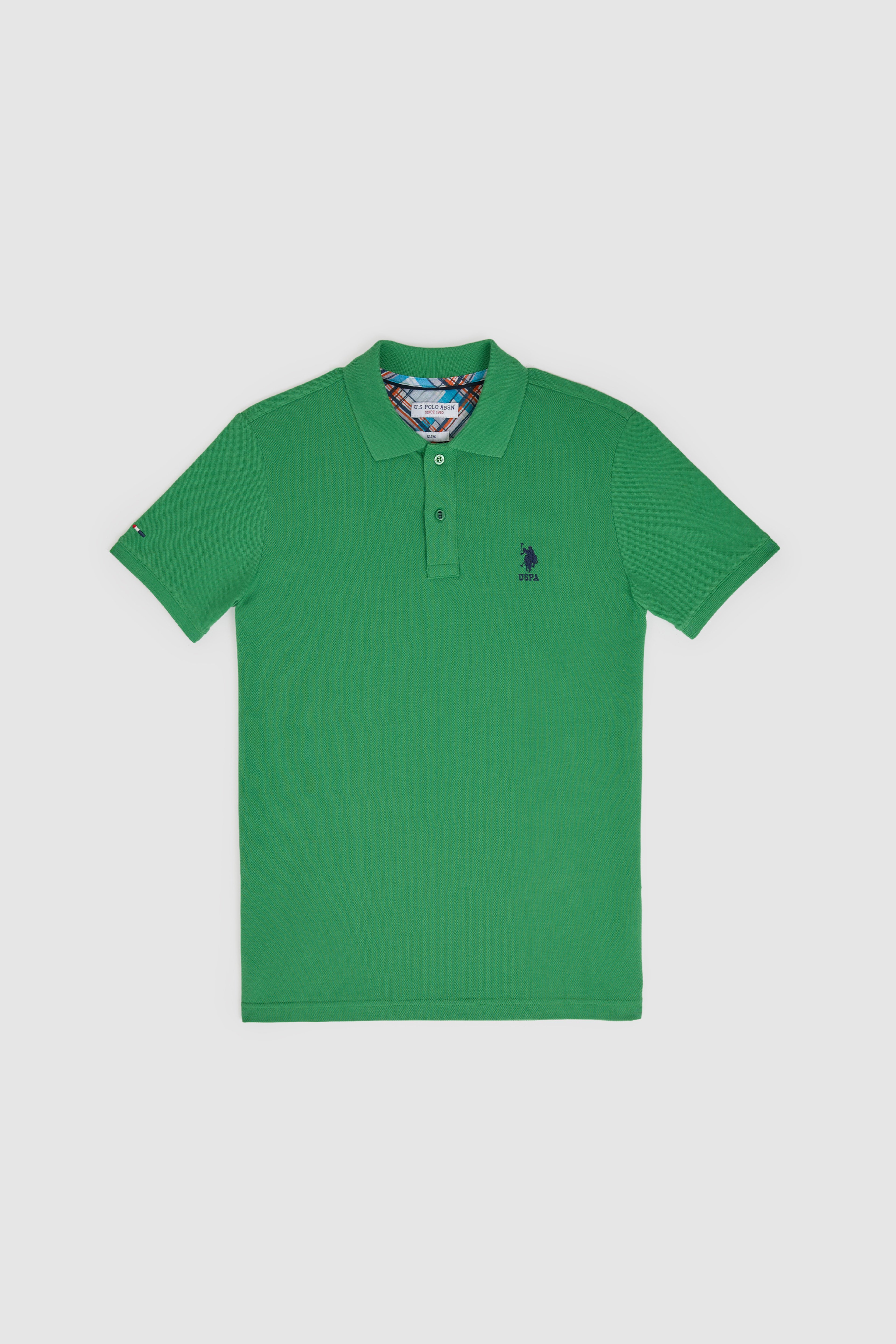 Erkek Slim Fit Polo Yaka Yeşil Basic Tişört - Image 6