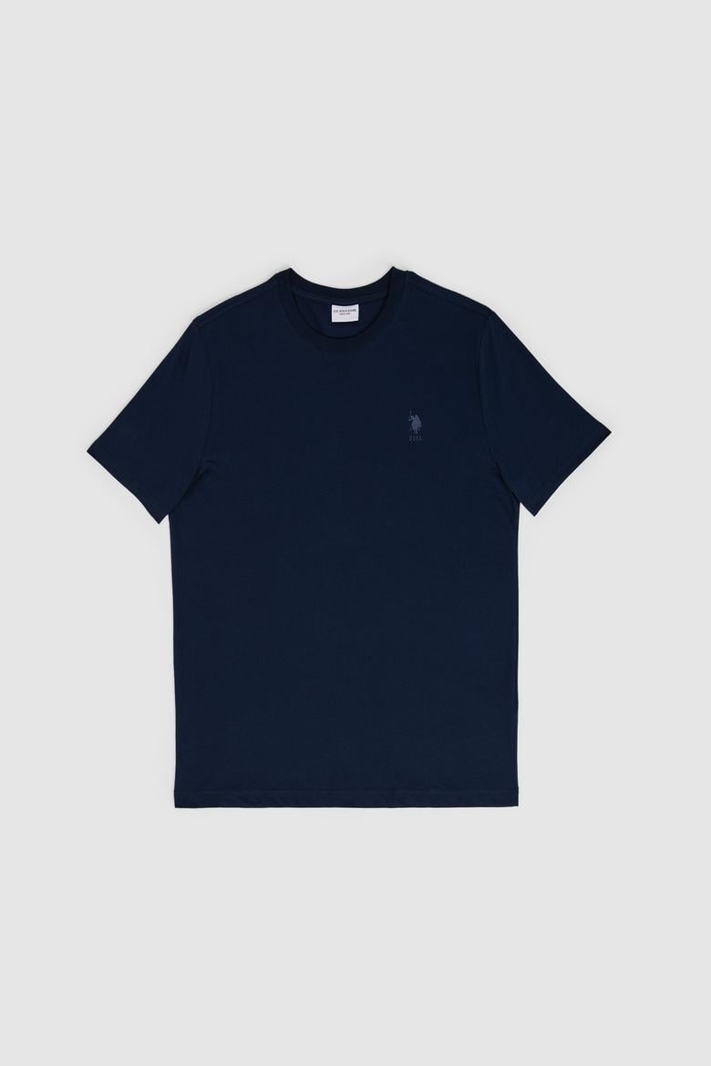 Erkek Regular Fit Bisiklet Yaka Lacivert Basic Tişört - 50322538020