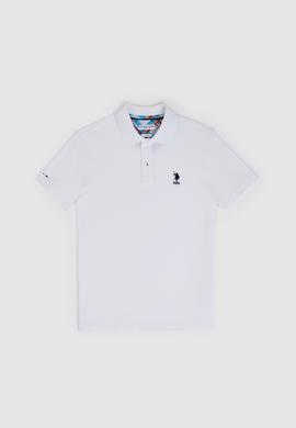 Erkek Slim Fit Polo Yaka Beyaz Basic Tişört - 50324998007