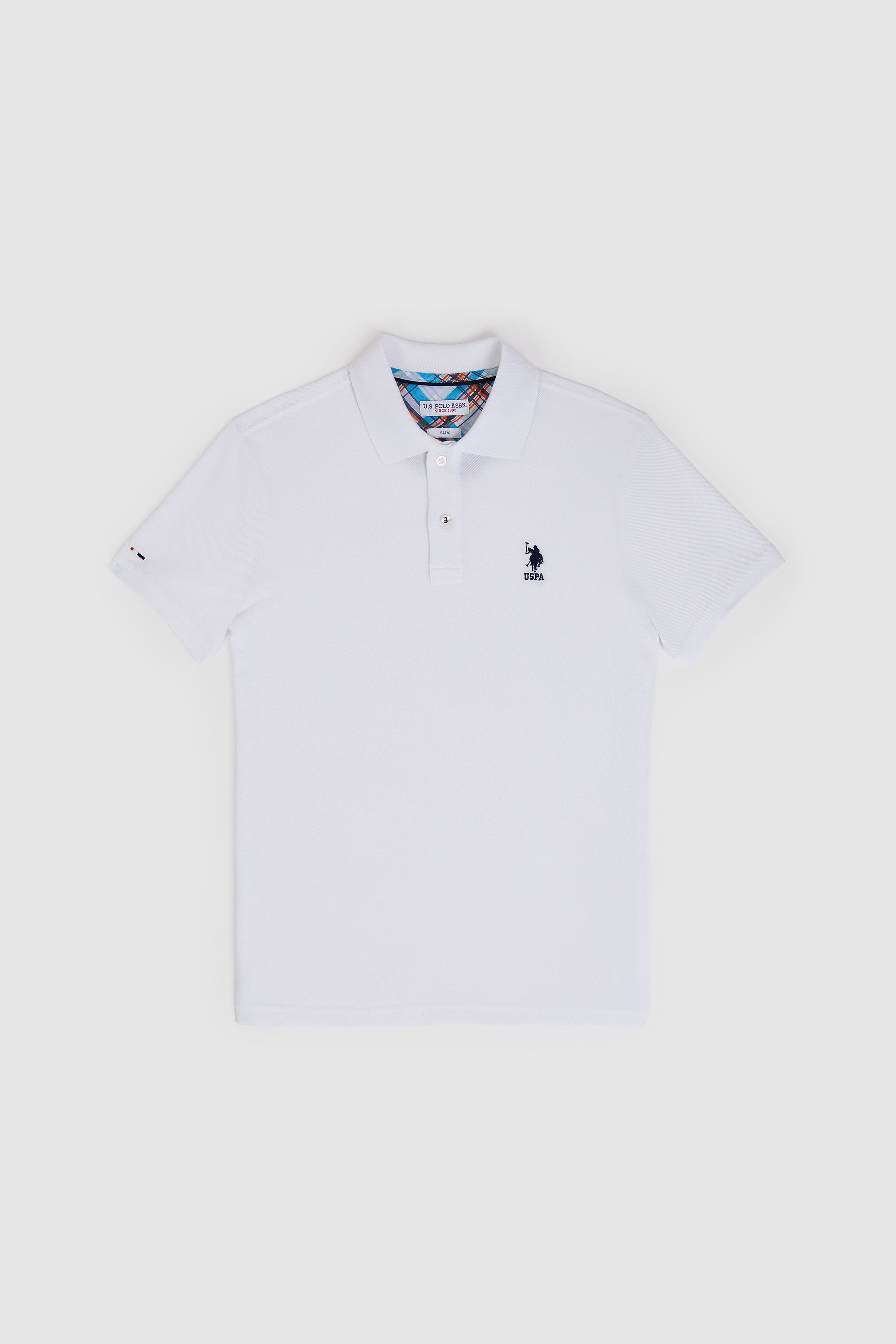 Erkek Slim Fit Polo Yaka Beyaz Basic Tişört - Image 6