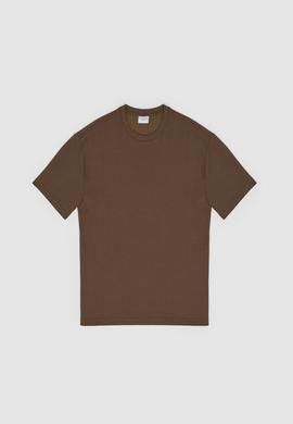 Erkek Comfort Fit Bisiklet Yaka Kahverengi Tişört - 50326967001
