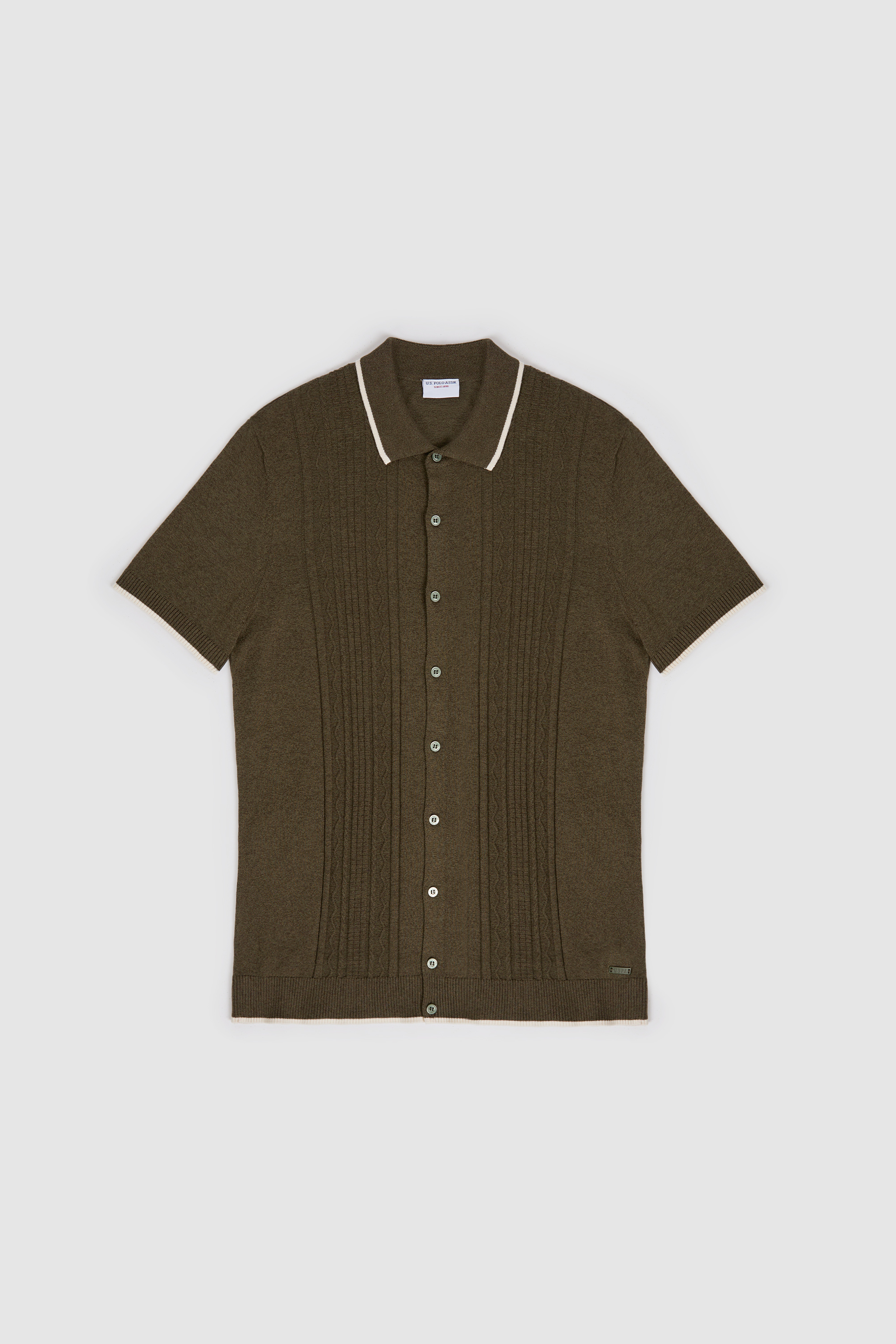 Erkek Regular Fit Polo Yaka Koyu Haki Kazak