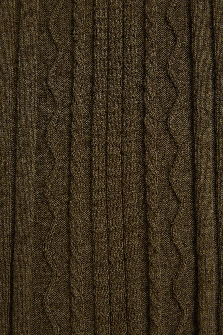 Erkek Regular Fit Polo Yaka Koyu Haki Kazak - 50320051020