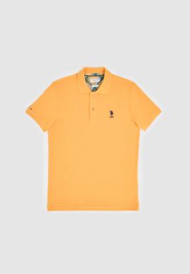 Erkek Slim Fit Turuncu Polo Yaka Basic Tişört - 50322304327