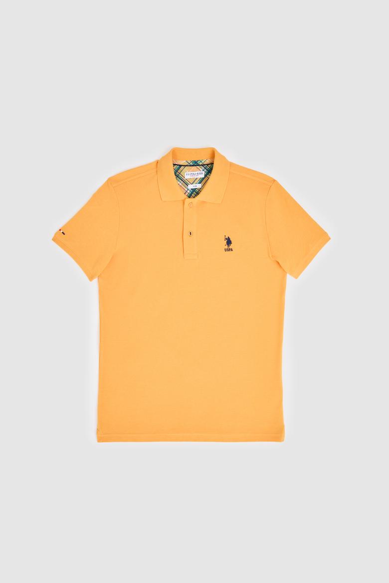Erkek Slim Fit Turuncu Polo Yaka Basic Tişört - 50322304327