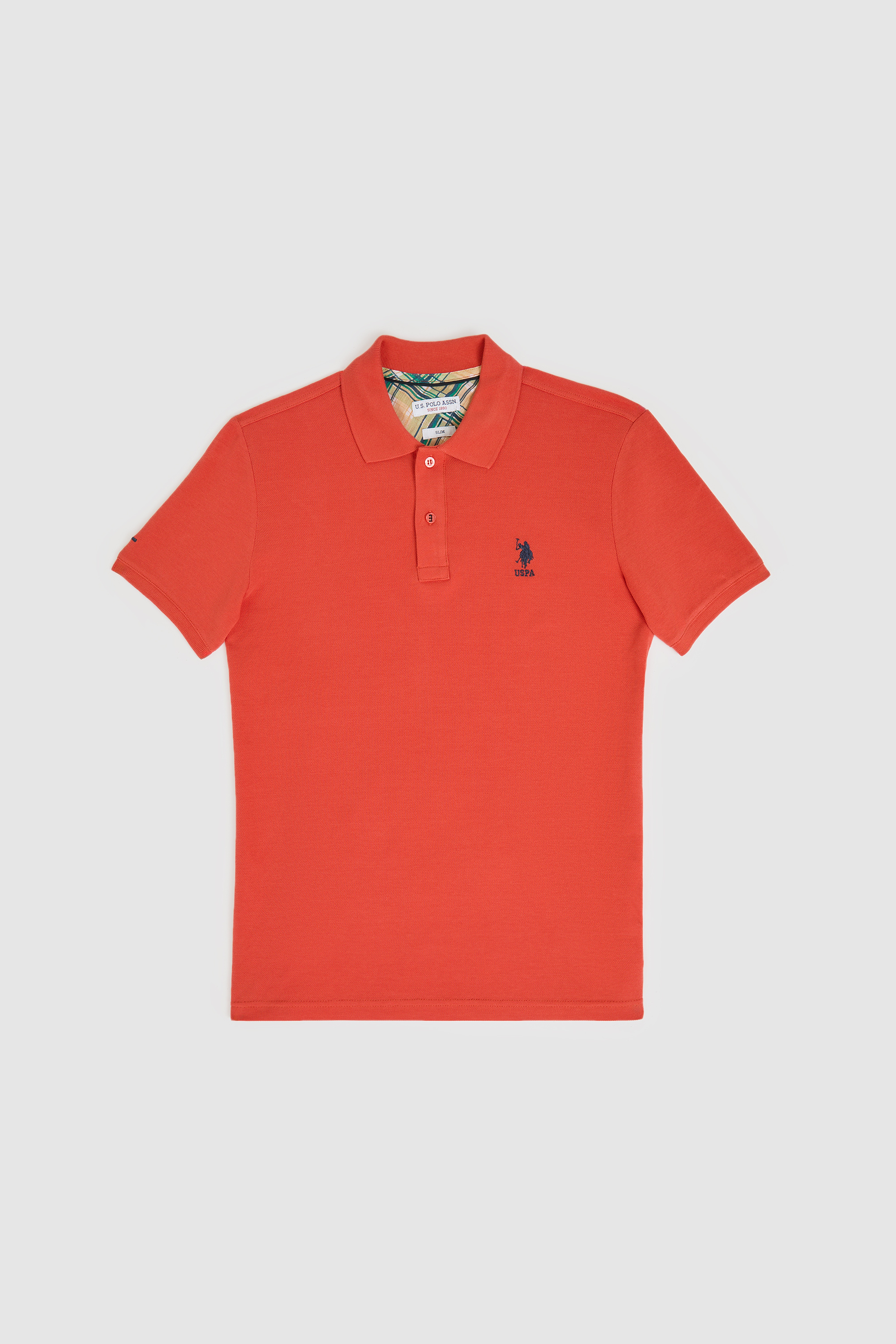 Erkek Slim Fit Polo Yaka Kiremit Basic Tişört - Image 6