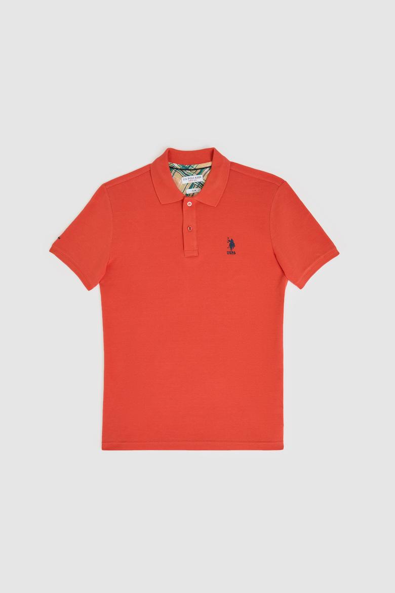 Erkek Slim Fit Polo Yaka Kiremit Basic Tişört - 50322304100