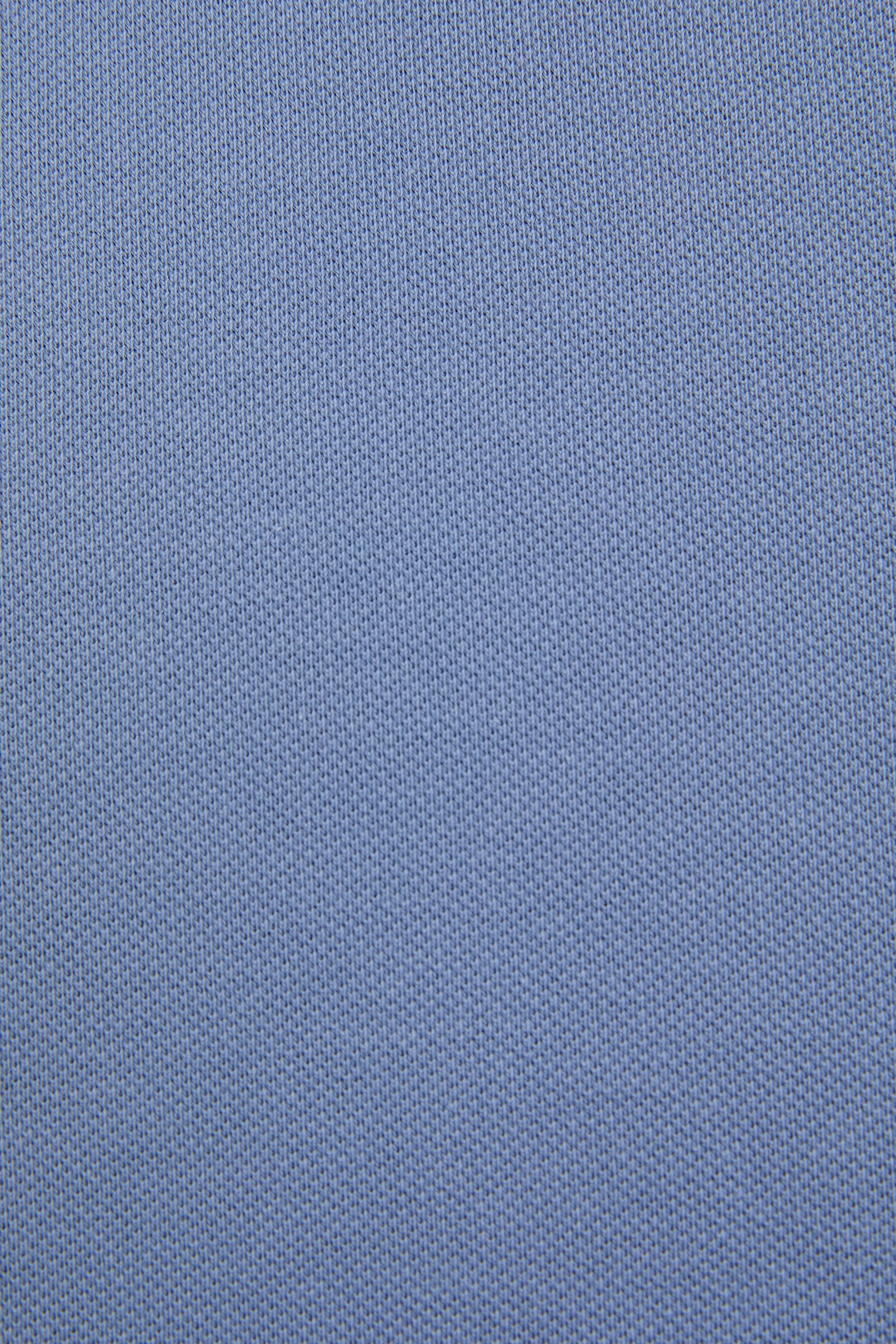 Erkek Slim Fit Polo Yaka İndigo Basic Tişört - Image 7