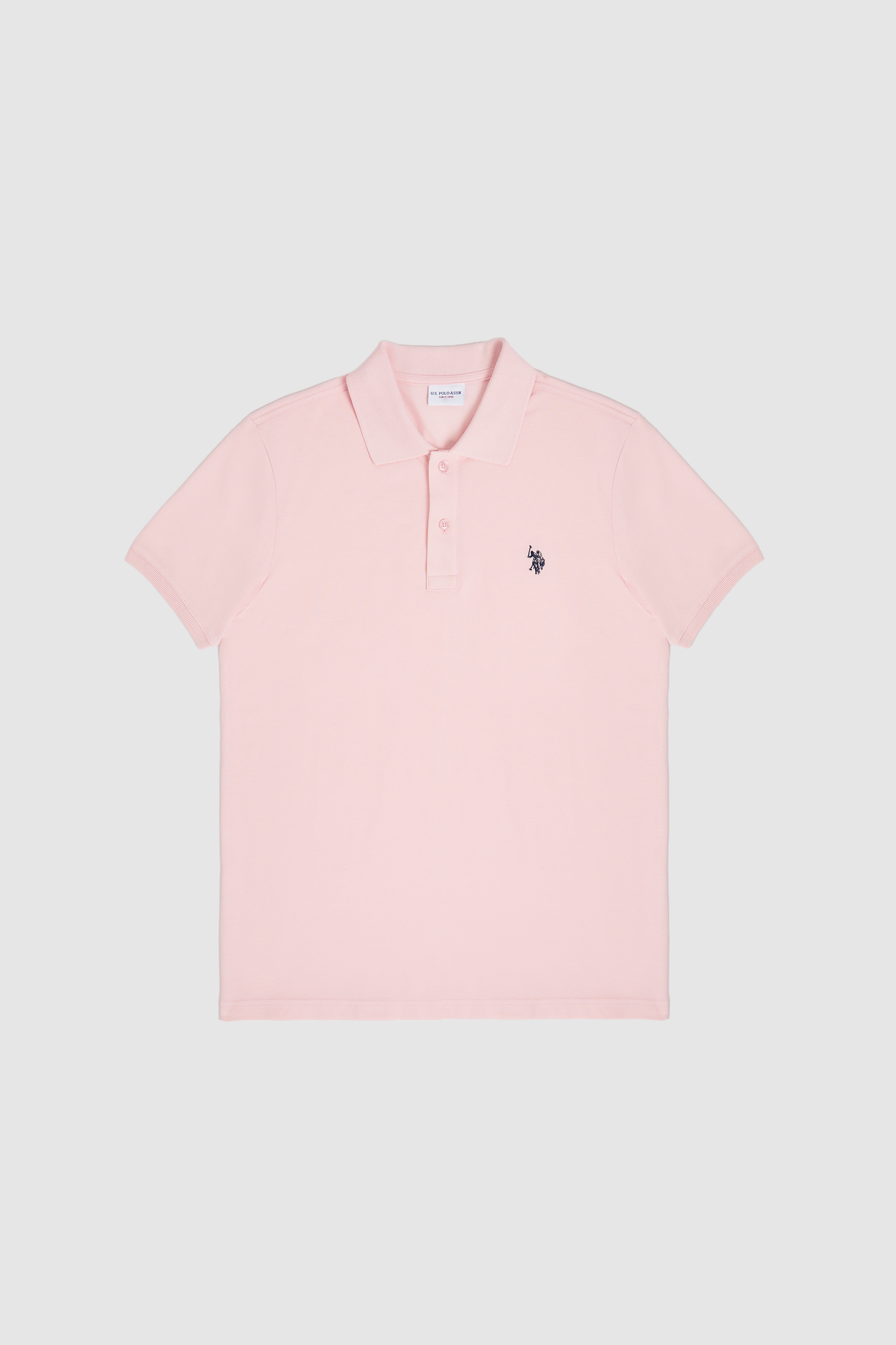 Erkek Slim Fit Polo Yaka Açık Pembe Basic Tişört - Image 6