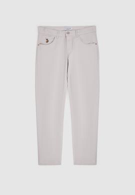 Erkek Slim Fit Açık Gri Kanvas Pantolon - 50322356038