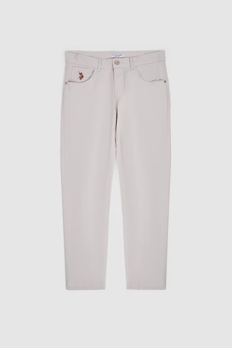 Erkek Slim Fit Açık Gri Kanvas Pantolon - 50322356038