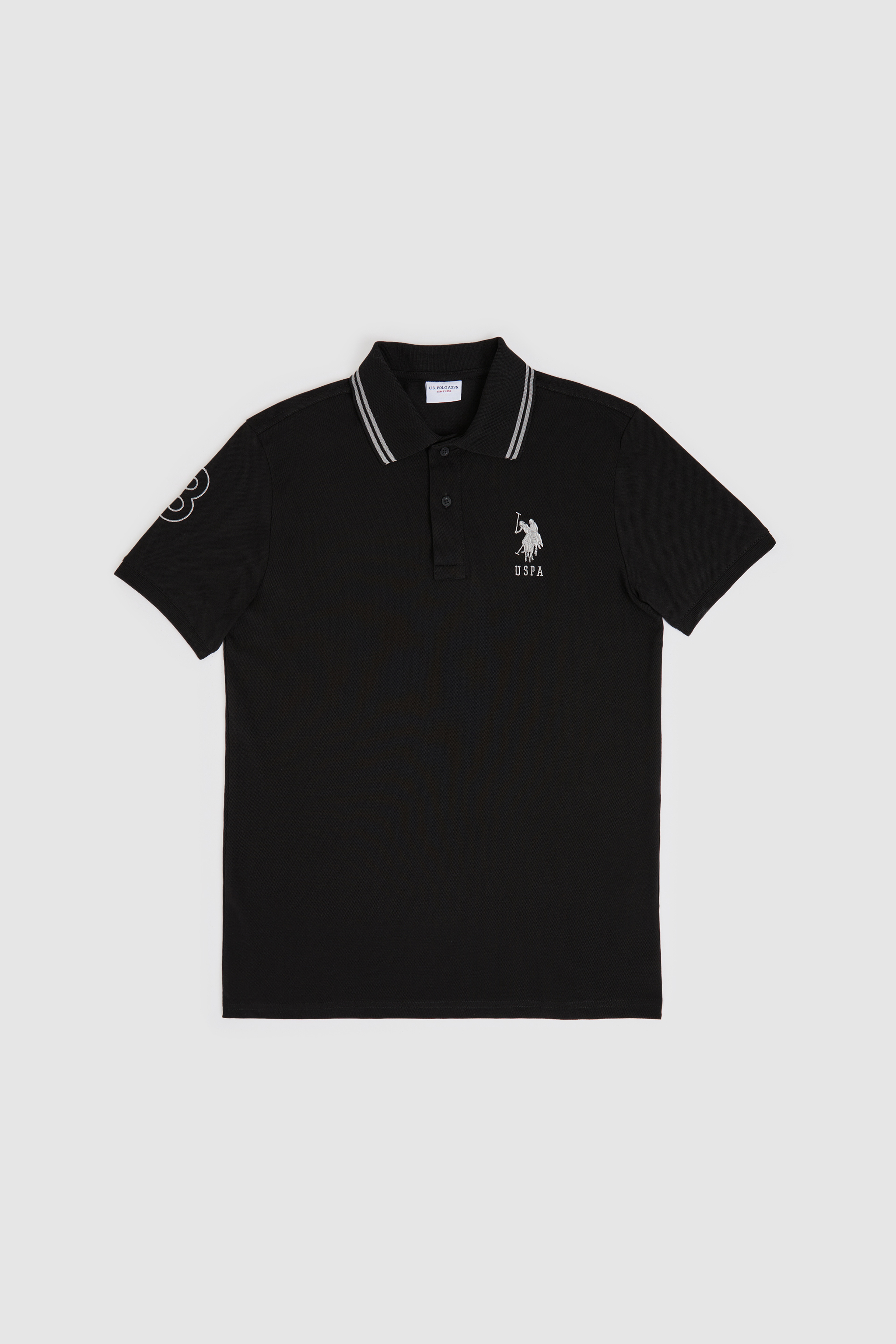 Erkek Siyah Slim Fit Polo Yaka Basic Tişört