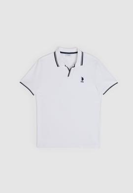 Erkek Slim Fit Polo Yaka Beyaz Tişört - 50323894001
