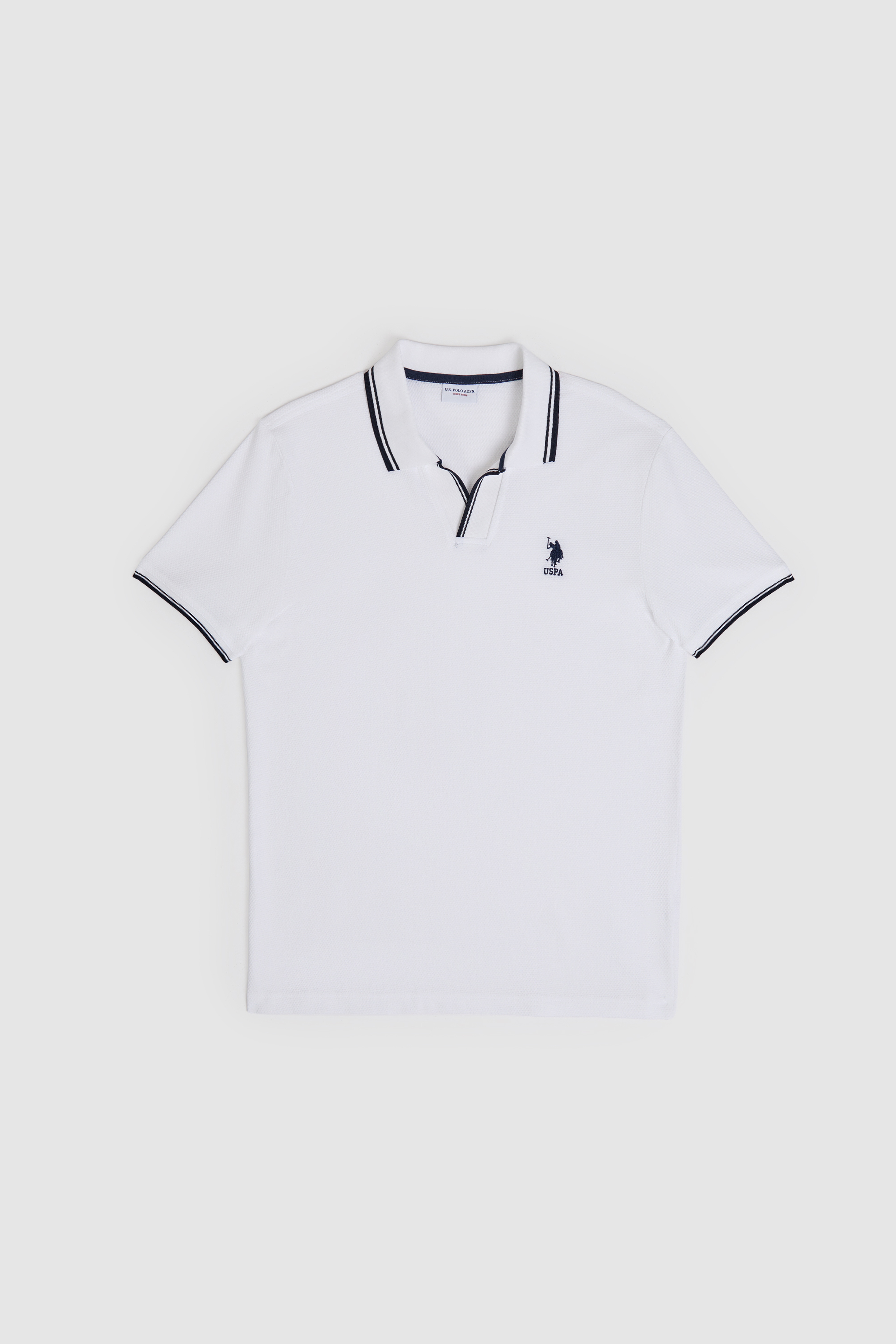 Erkek Slim Fit Polo Yaka Beyaz Tişört