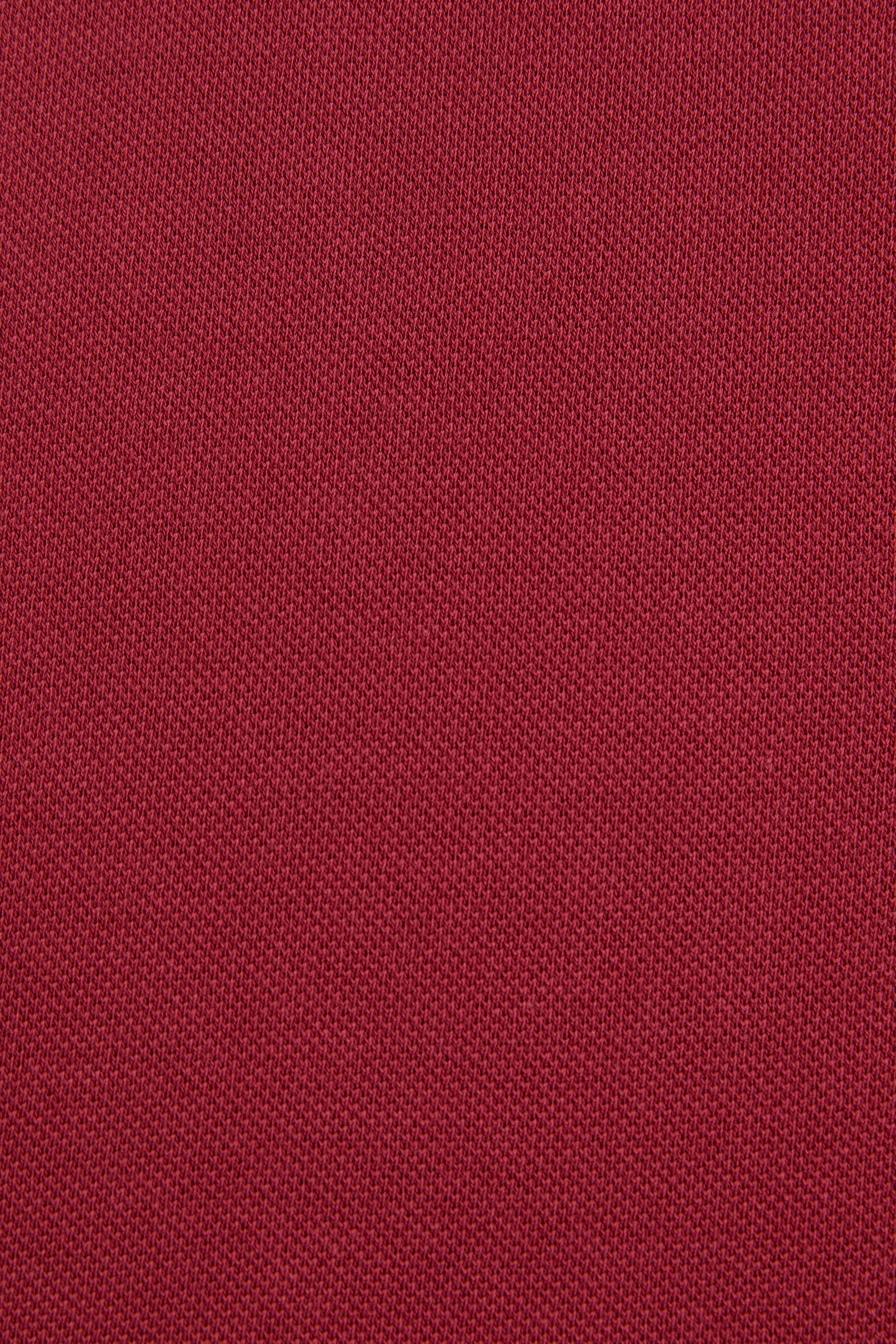 Erkek Slim Fit Polo Yaka Vişne Basic Tişört