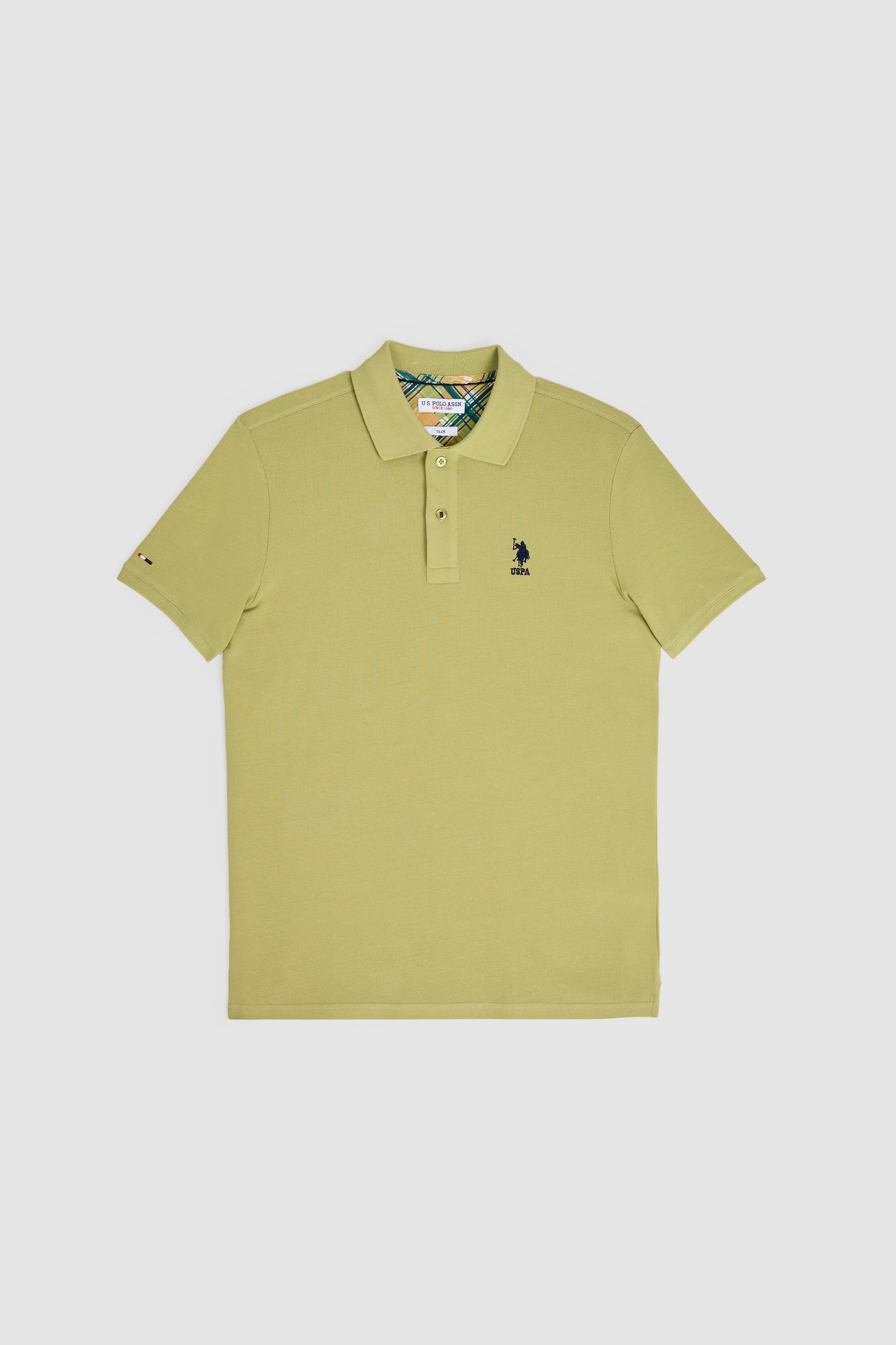 Erkek Slim Fit Polo Yaka Çağla Basic Tişört
