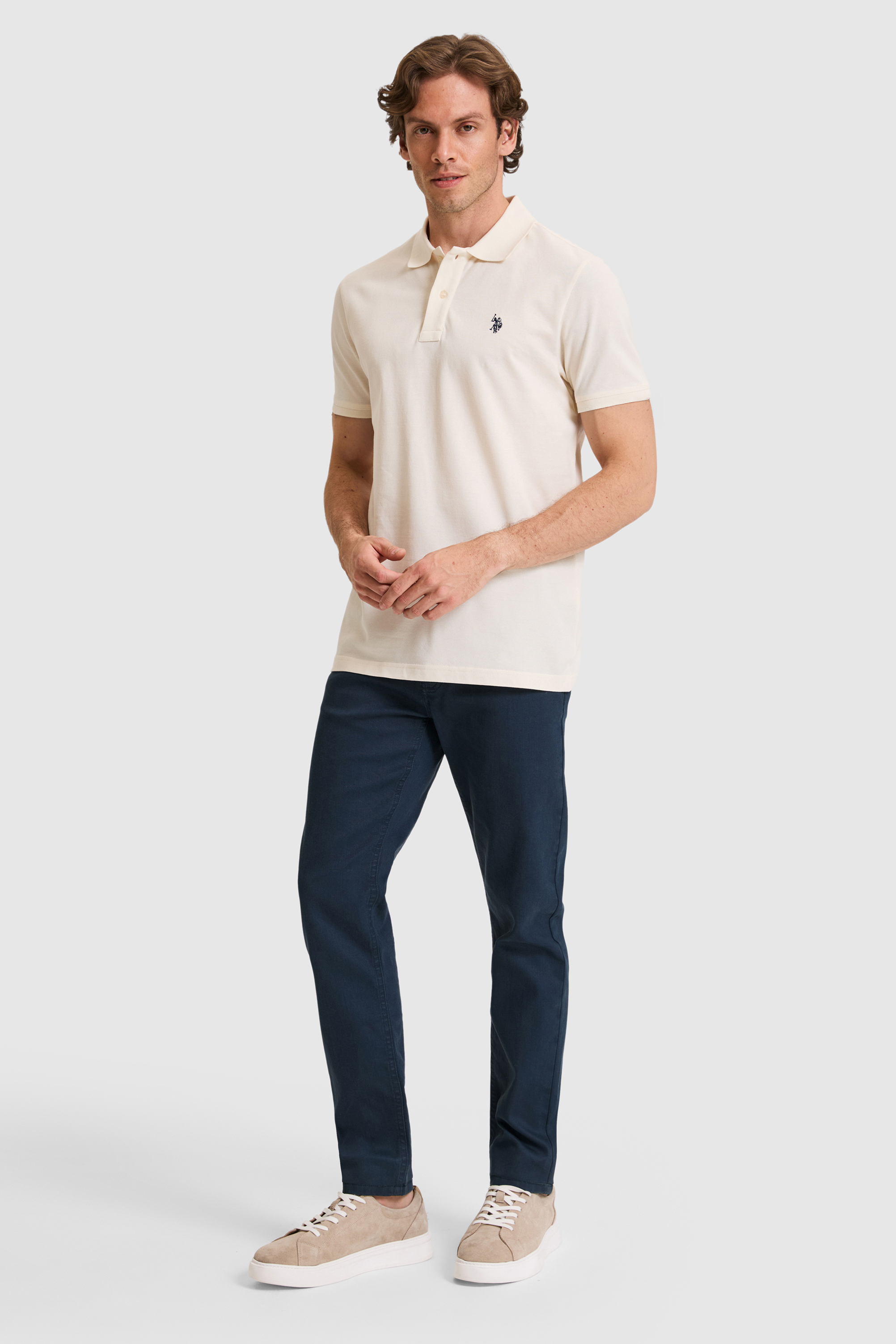 Erkek Krem Basic Tişört - 50322347275