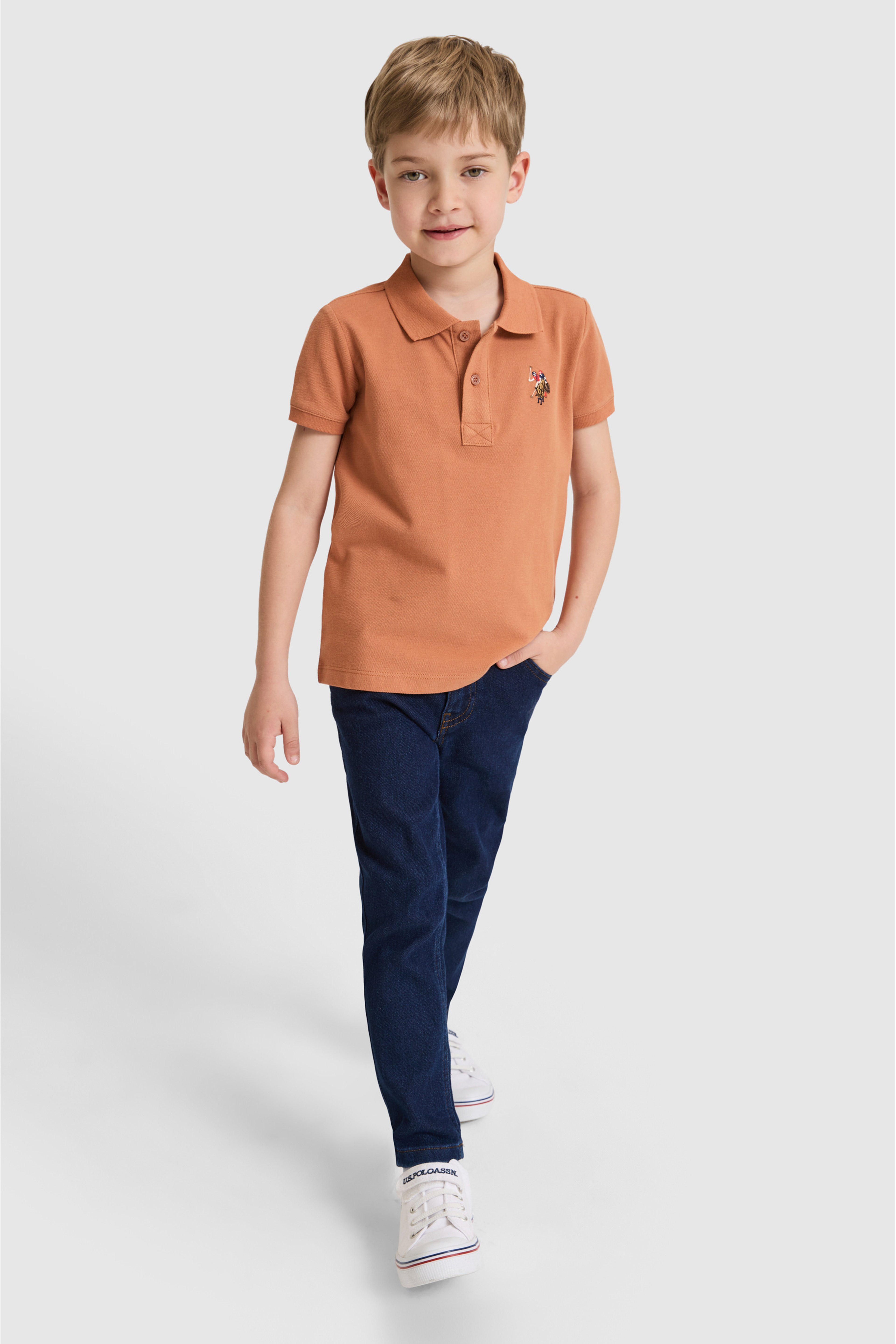 Erkek Çocuk Gül Kurusu Polo Yaka Basic Tişört