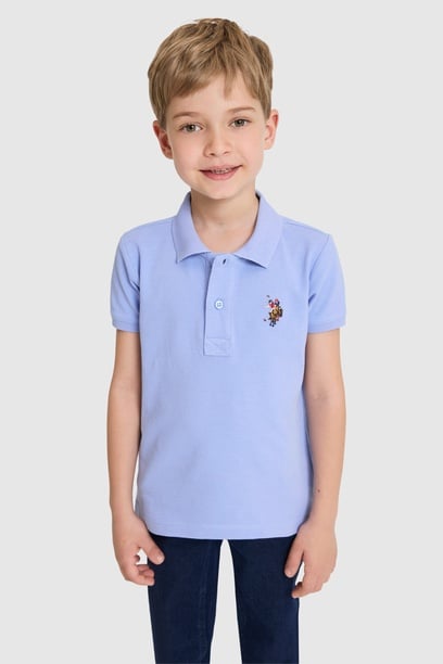 Erkek Çocuk Lavanta Polo Yaka Basic Tişört
