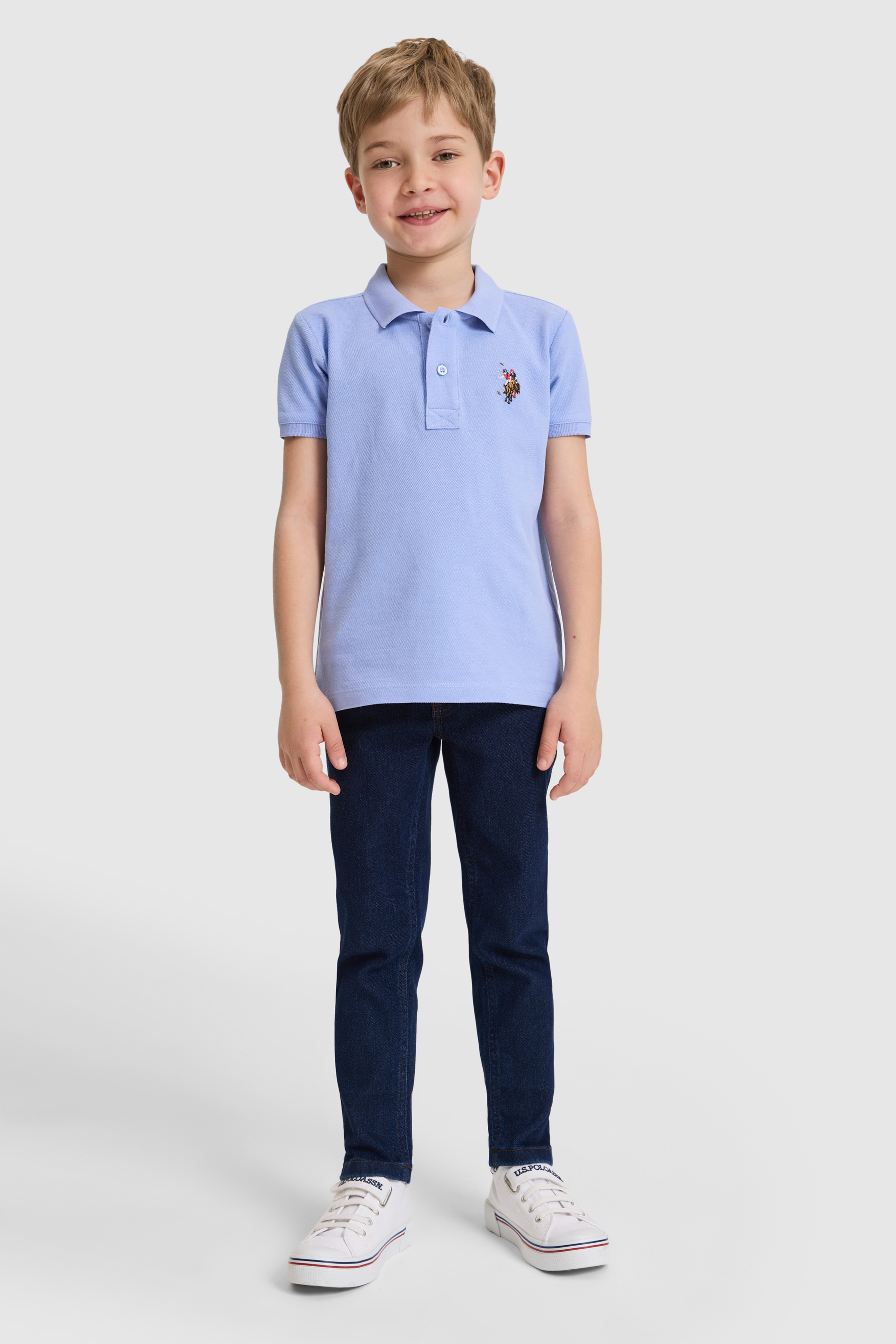 Erkek Çocuk Lavanta Polo Yaka Basic Tişört - Image 4