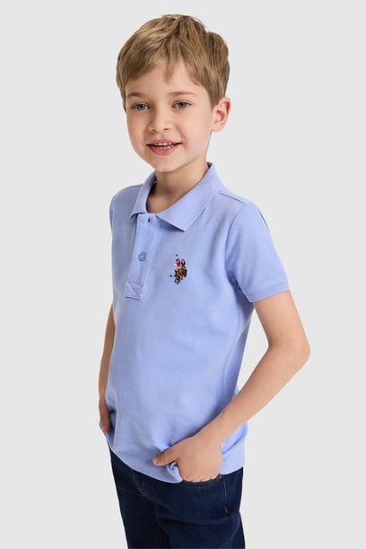Erkek Çocuk Lavanta Polo Yaka Basic Tişört