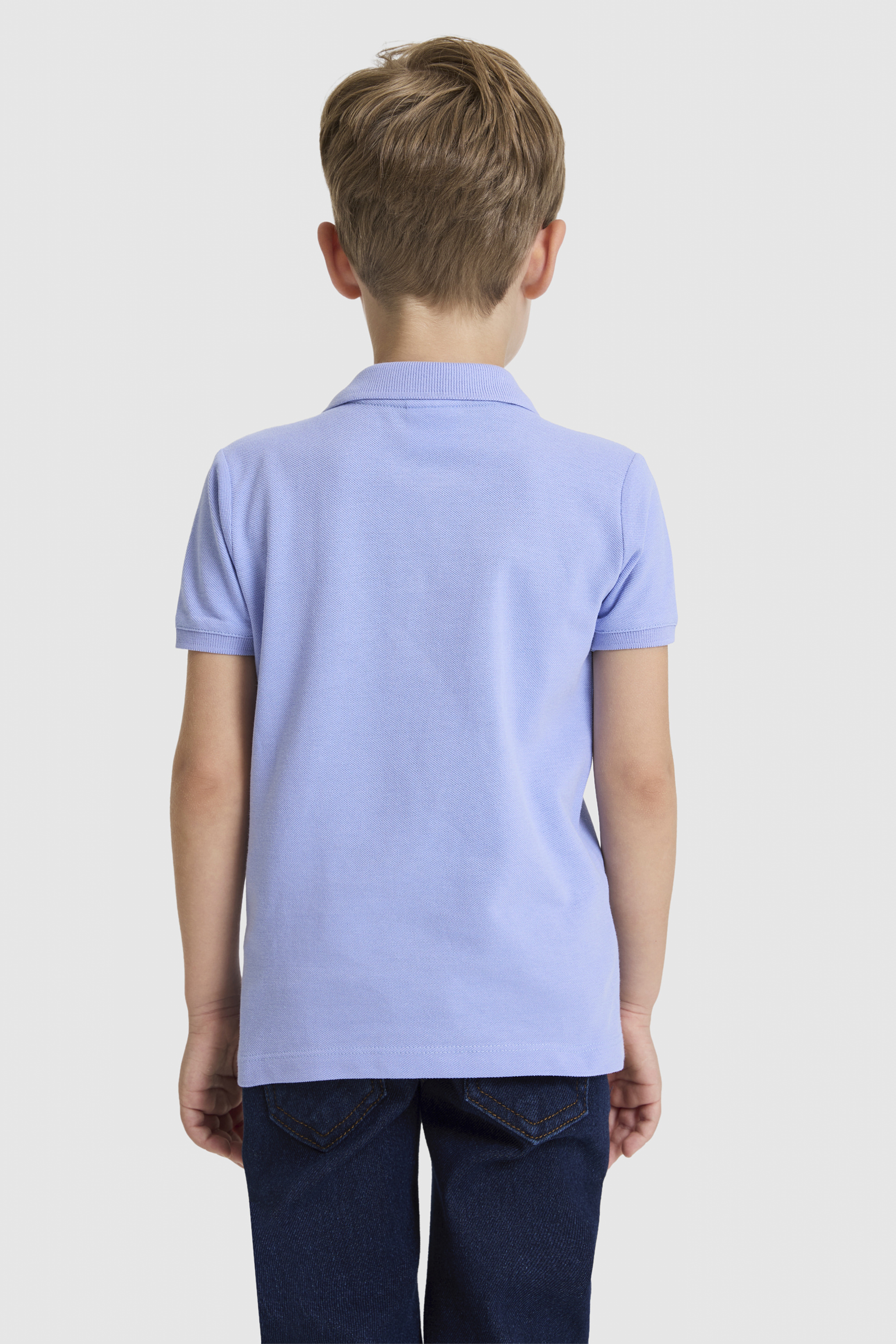 Erkek Çocuk Lavanta Polo Yaka Basic Tişört - Image 5