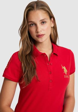 Kadın Kırmızı Polo Yaka Mini Boy Örme Elbise - 50297457042