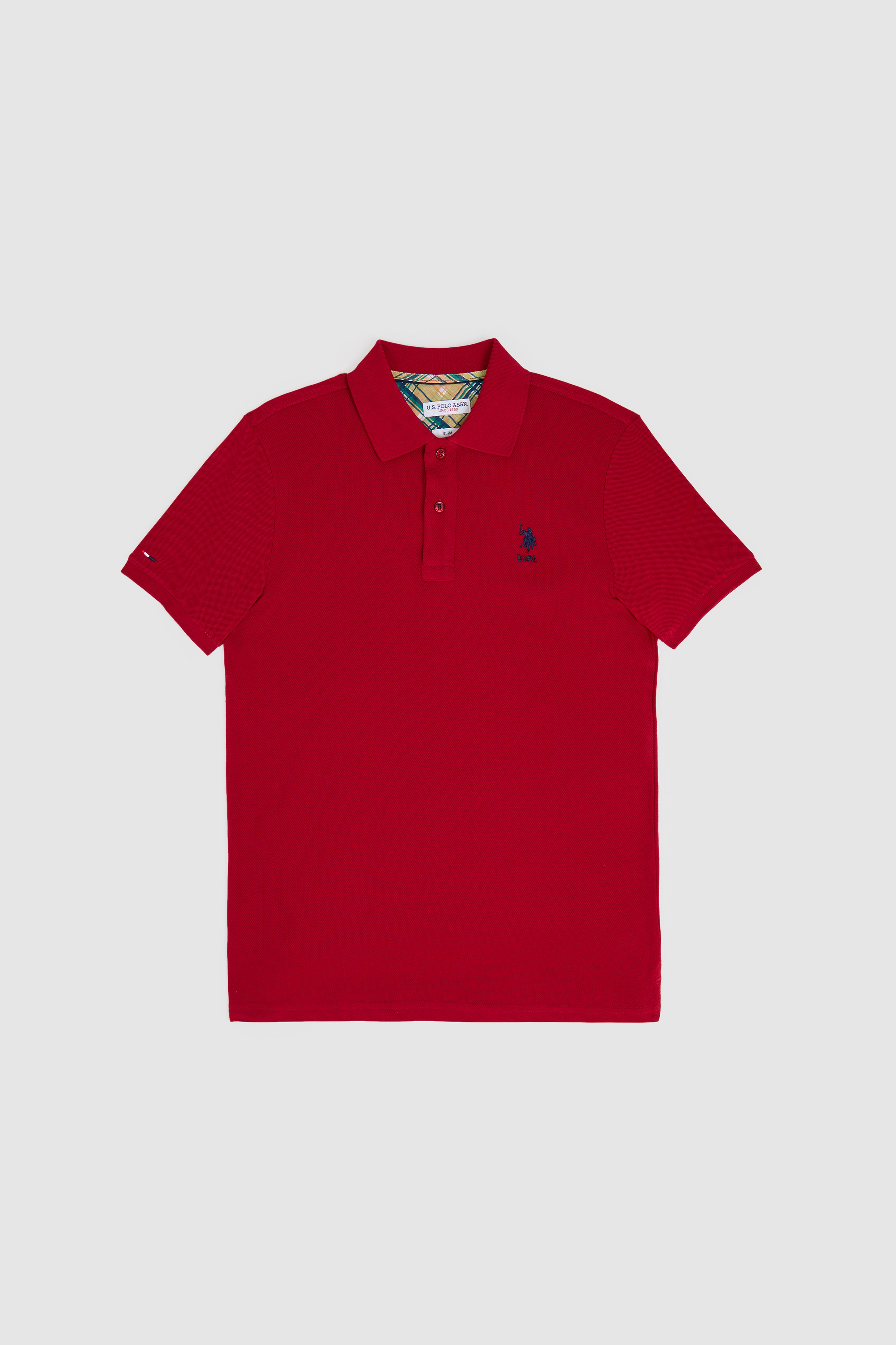 Erkek Slim Fit Polo Yaka Bordo Basic Tişört