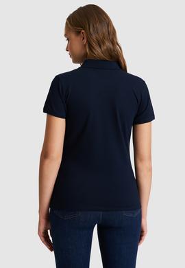 Kadın Lacivert Polo Yaka Basic Tişört - 50321818083