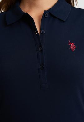 Kadın Lacivert Polo Yaka Basic Tişört - 50321818083