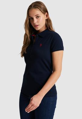 Kadın Lacivert Polo Yaka Basic Tişört - 50321818083