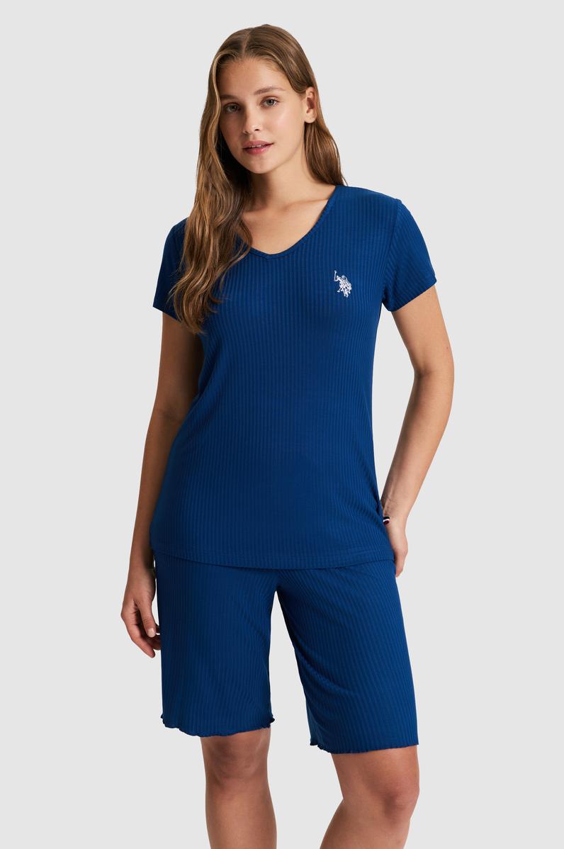 Kadın İndigo Pijama Takımı