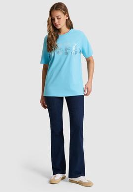 Kadın Aqua Bisiklet Yaka Basic Tişört - 50321690009