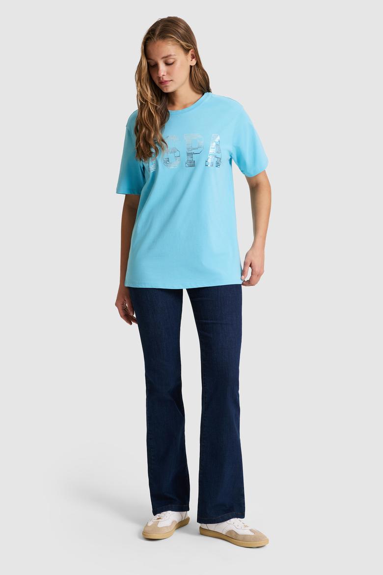 Kadın Aqua Bisiklet Yaka Basic Tişört - 50321690009