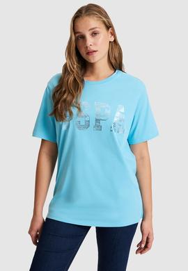 Kadın Aqua Bisiklet Yaka Basic Tişört - 50321690009