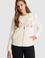 Kadın Krem Kapüşonlu Fermuarlı Basic Sweatshirt