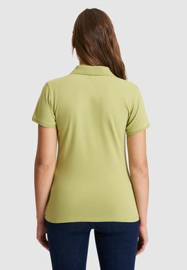 Kadın Yeşil Polo Yaka Basic Tişört - 50321818037