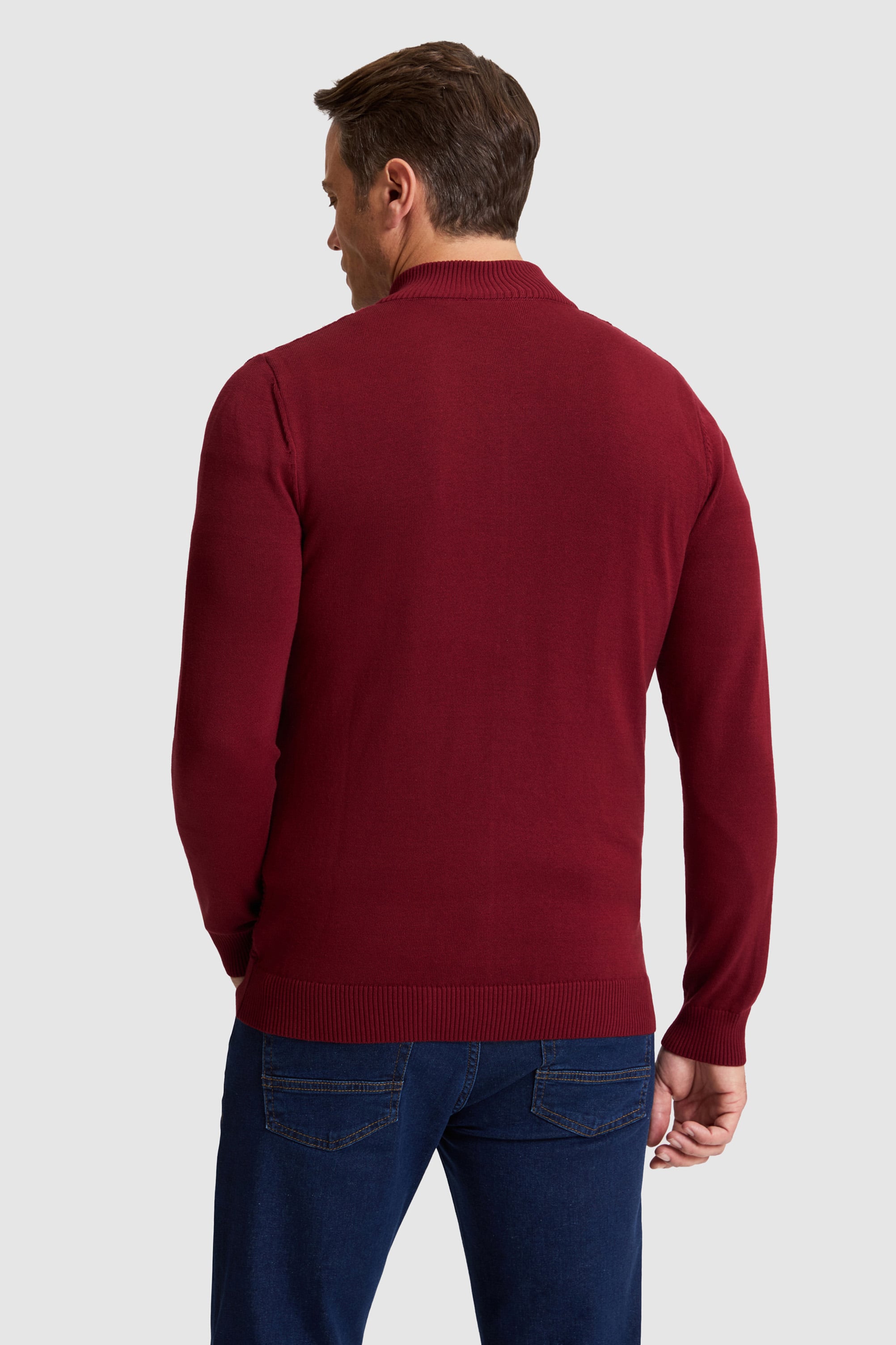 Erkek Bordo Basic Triko Hırka