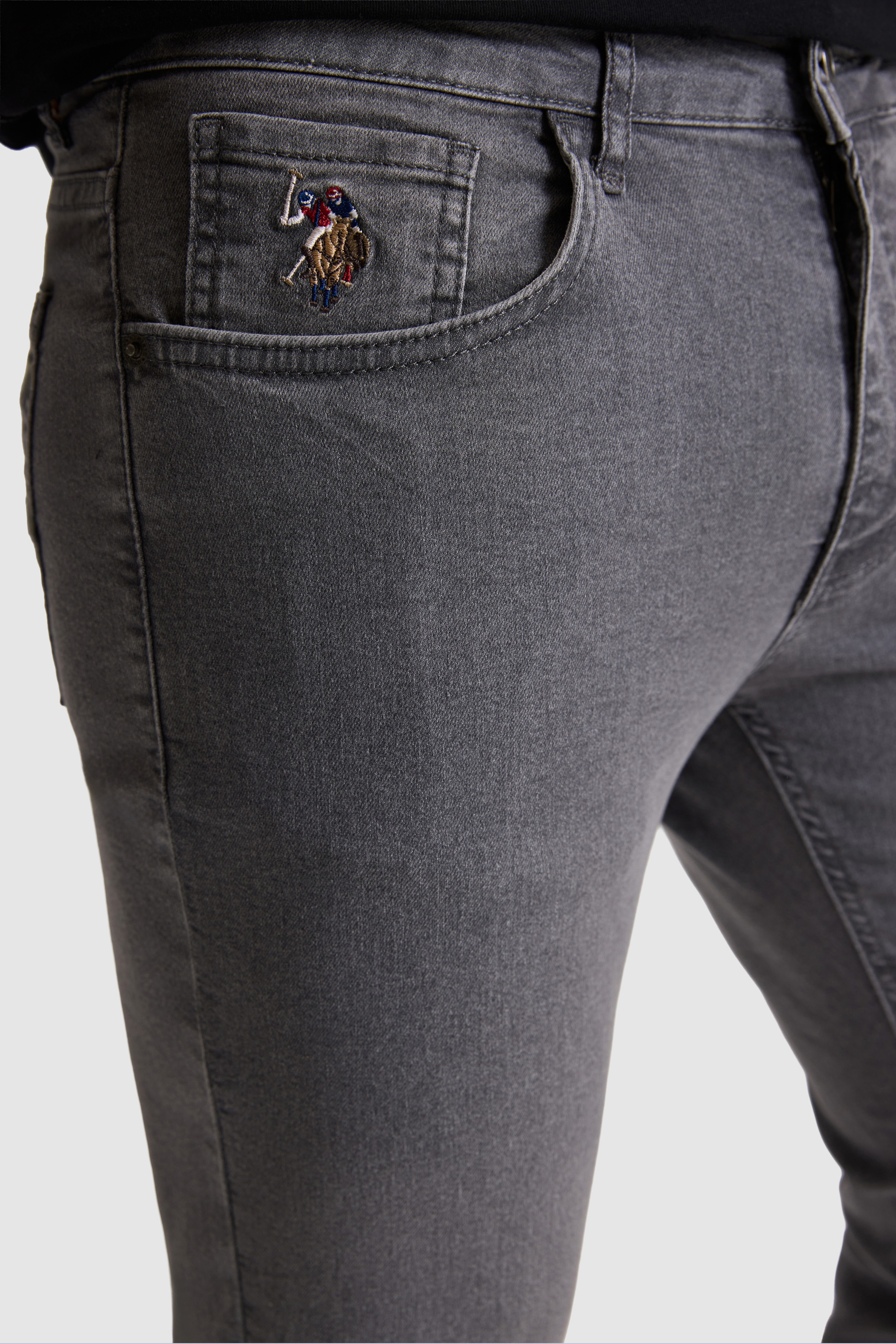 Erkek Gri Jean Pantolon - Image 6