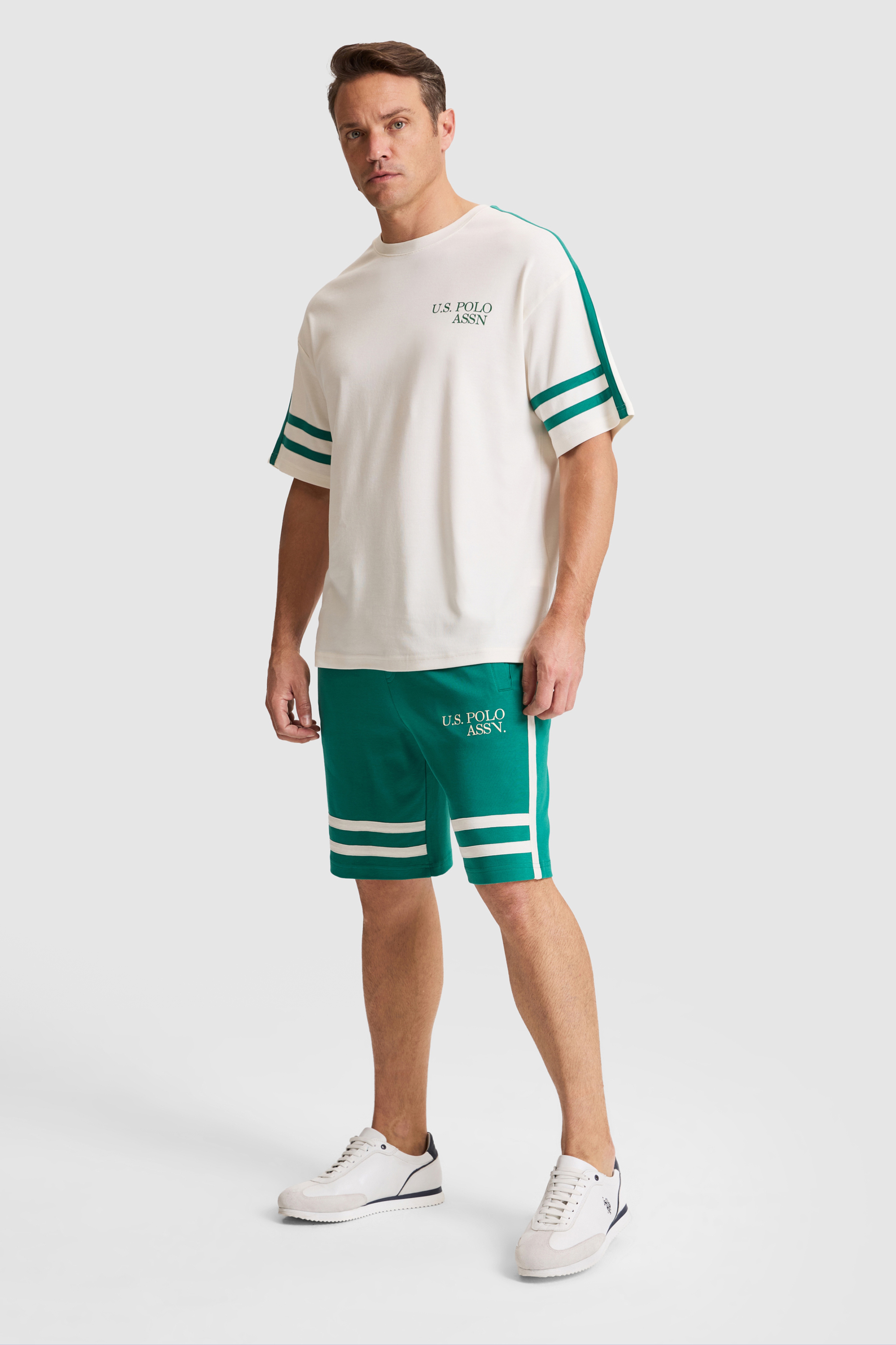 Erkek Krem Comfort Fit Bisiklet Yaka Tişört - Image 4