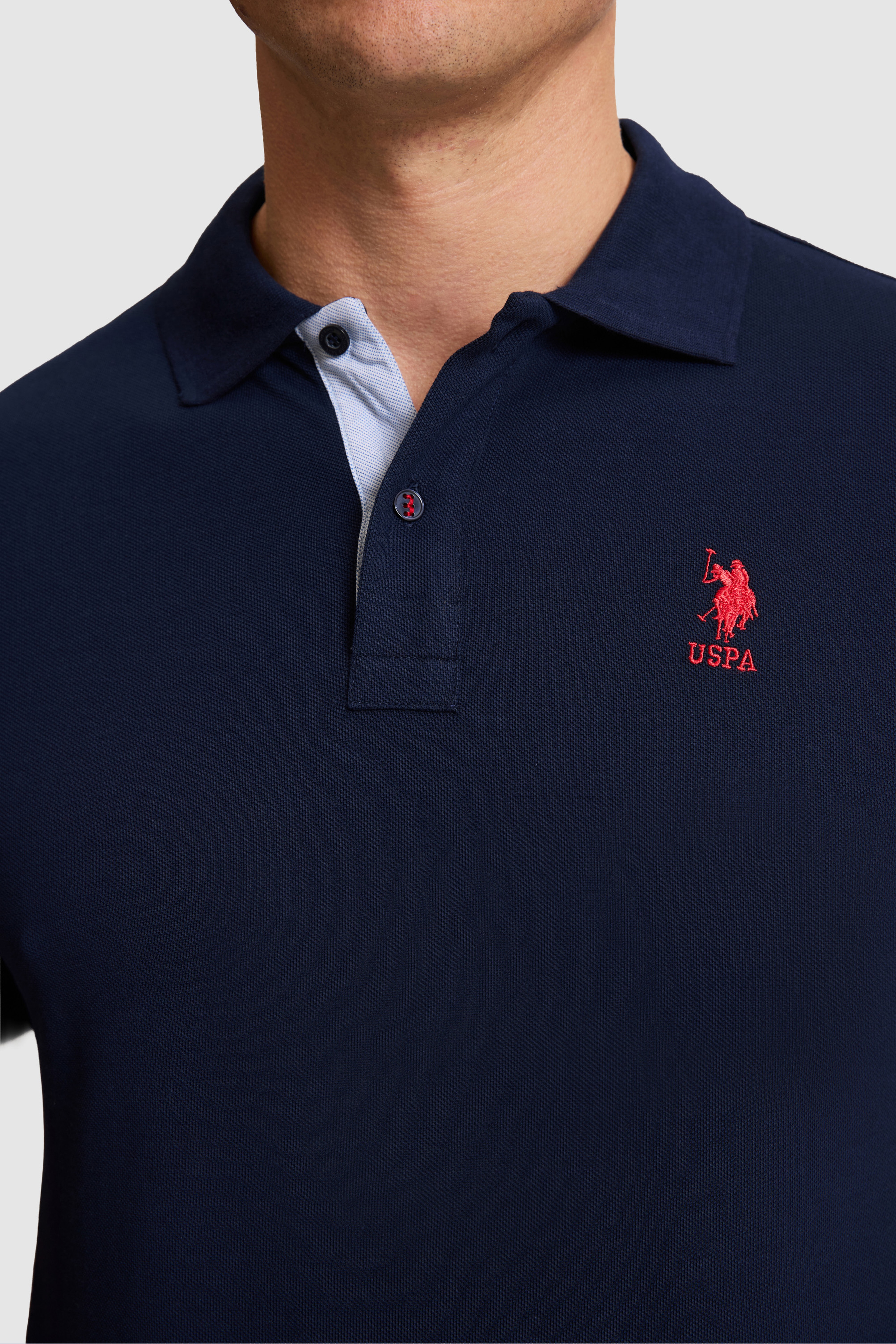Erkek Lacivert Regular Fit Polo Yaka Basic Tişört - Image 6
